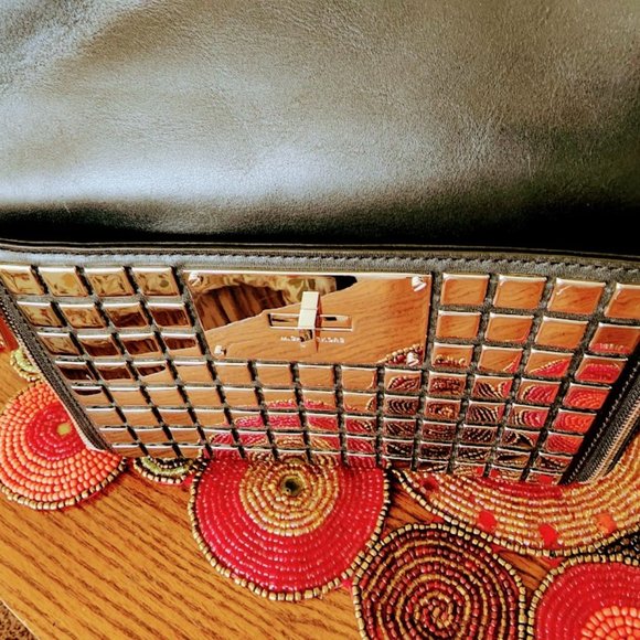 Michael Kors Medium Natalia Tile Shoulder Bag in Black - Picture 2 of 10